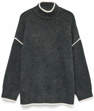 Vero Moda Tall Sveter 'VMFAN'  antracitová / biela