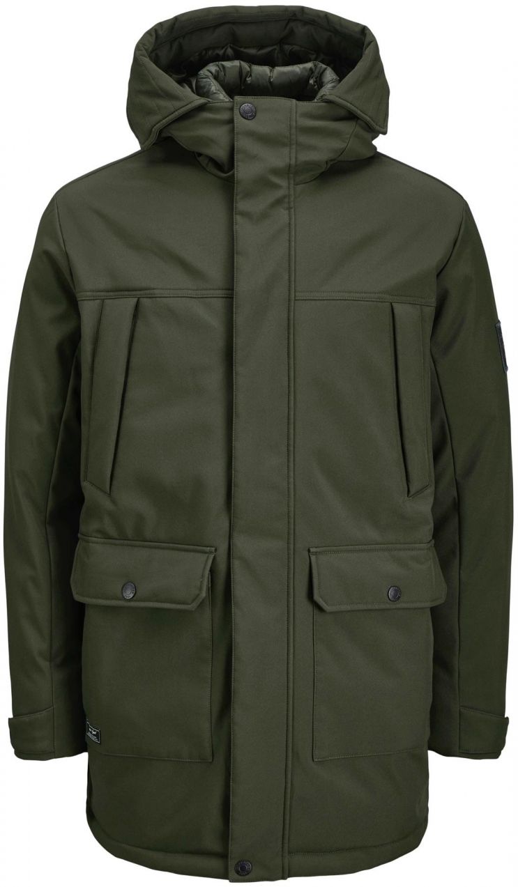 JACK & JONES Prechodná parka 'JJFINN'  tmavozelená