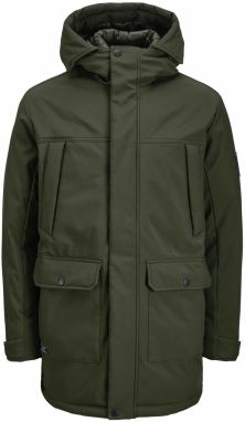 JACK & JONES Prechodná parka 'JJFINN'  tmavozelená