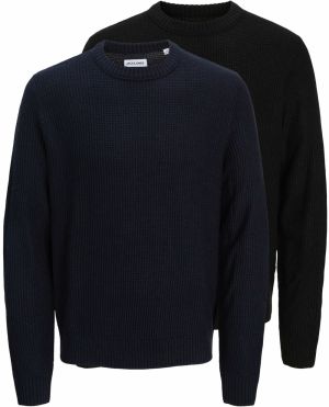 JACK & JONES Sveter 'JJROY'  tmavomodrá / čierna