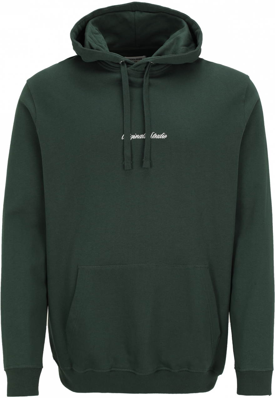 Jack & Jones Plus Mikina 'JORNORREBRO'  zelená / biela