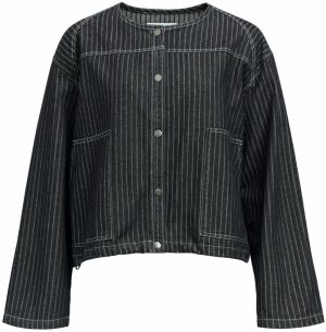 OBJECT Prechodná bunda 'OBJAMY'  čierny denim / biela