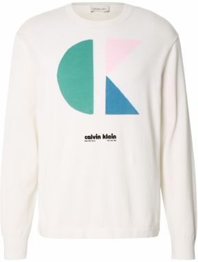 Calvin Klein Jeans Sveter  nebielená / kráľovská modrá / nefritová / ružová