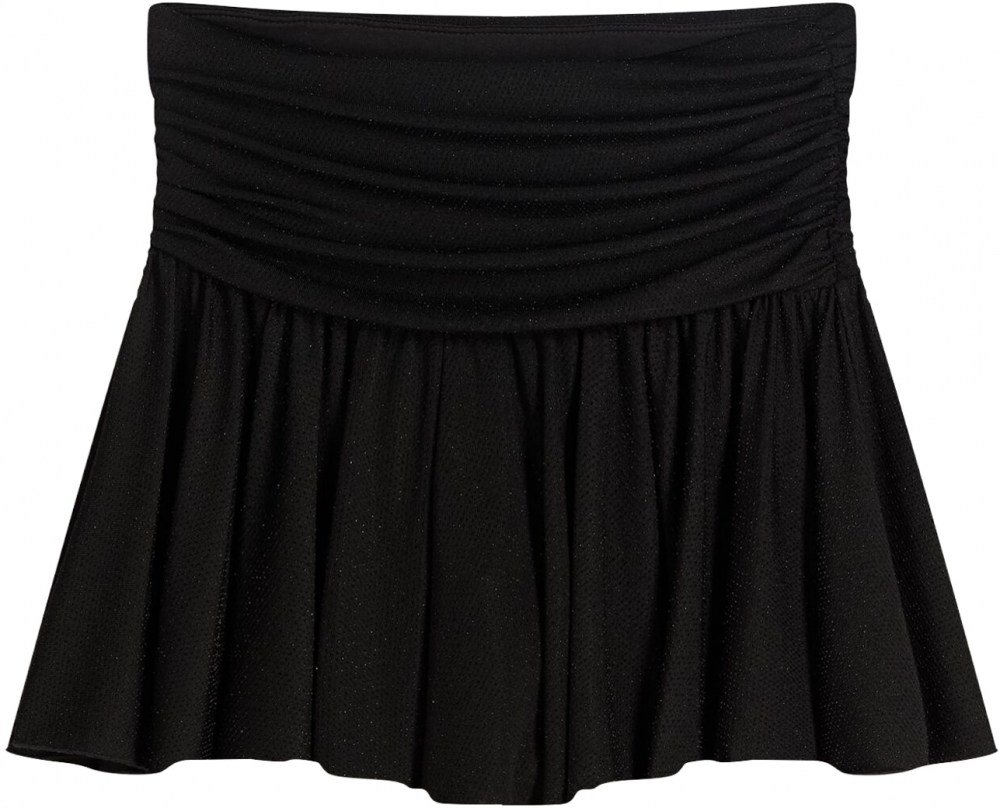 Bershka Sukňa  čierna / strieborná