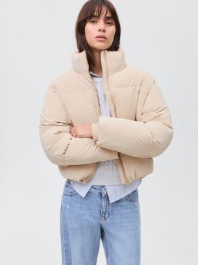 MANGO TEEN Prechodná bunda  béžová