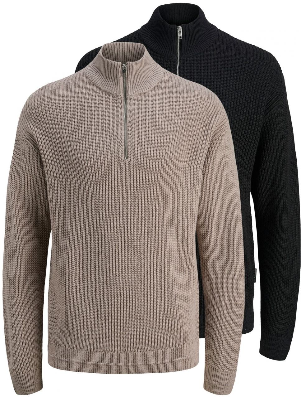 JACK & JONES Sveter 'JJKAITO'  tmavošedá / čierna