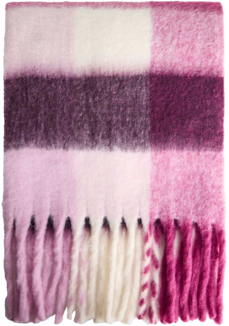 Bershka Šál  svetlobéžová / pastelovo ružová / burgundská / červeno-fialová