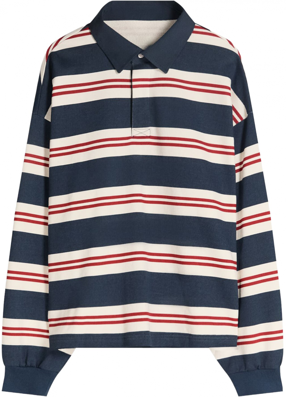Bershka Tričko  tmavomodrá / červená / šedobiela