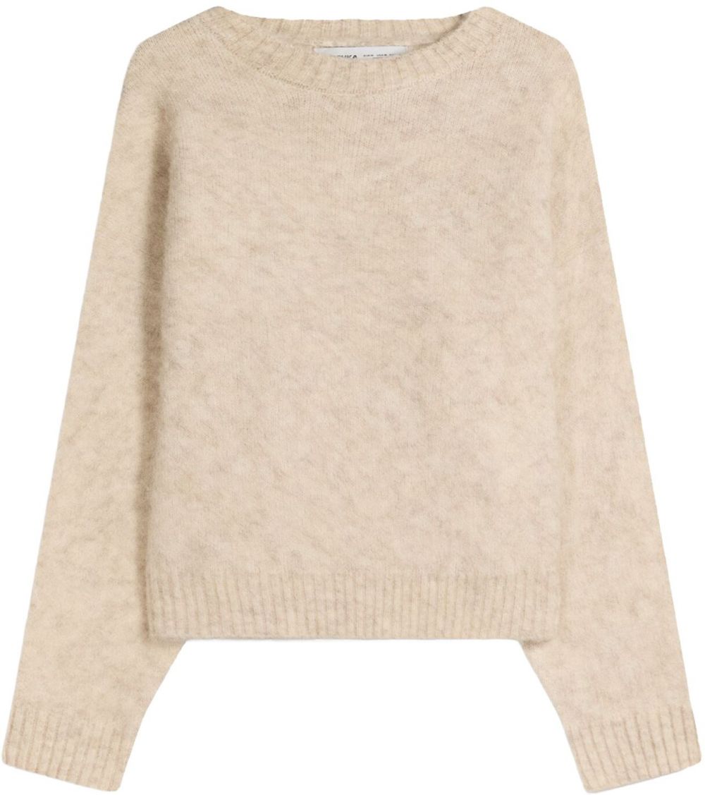 Bershka Sveter  béžová melírovaná