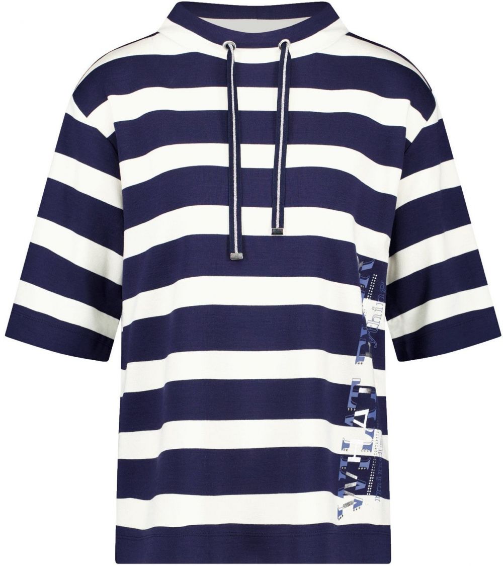 GERRY WEBER Tričko  tmavomodrá / opálová / strieborná / biela