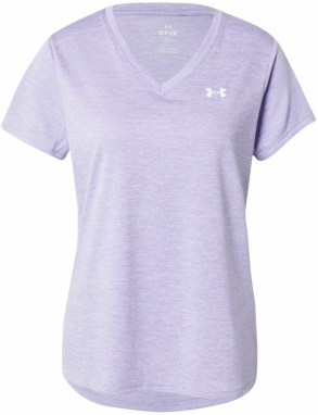 UNDER ARMOUR Funkčné tričko 'Twist'  fialová melírovaná / biela