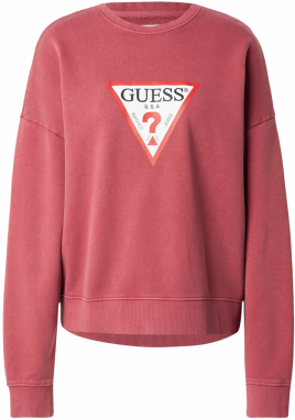 GUESS JEANS Mikina  červená / burgundská / čierna / biela