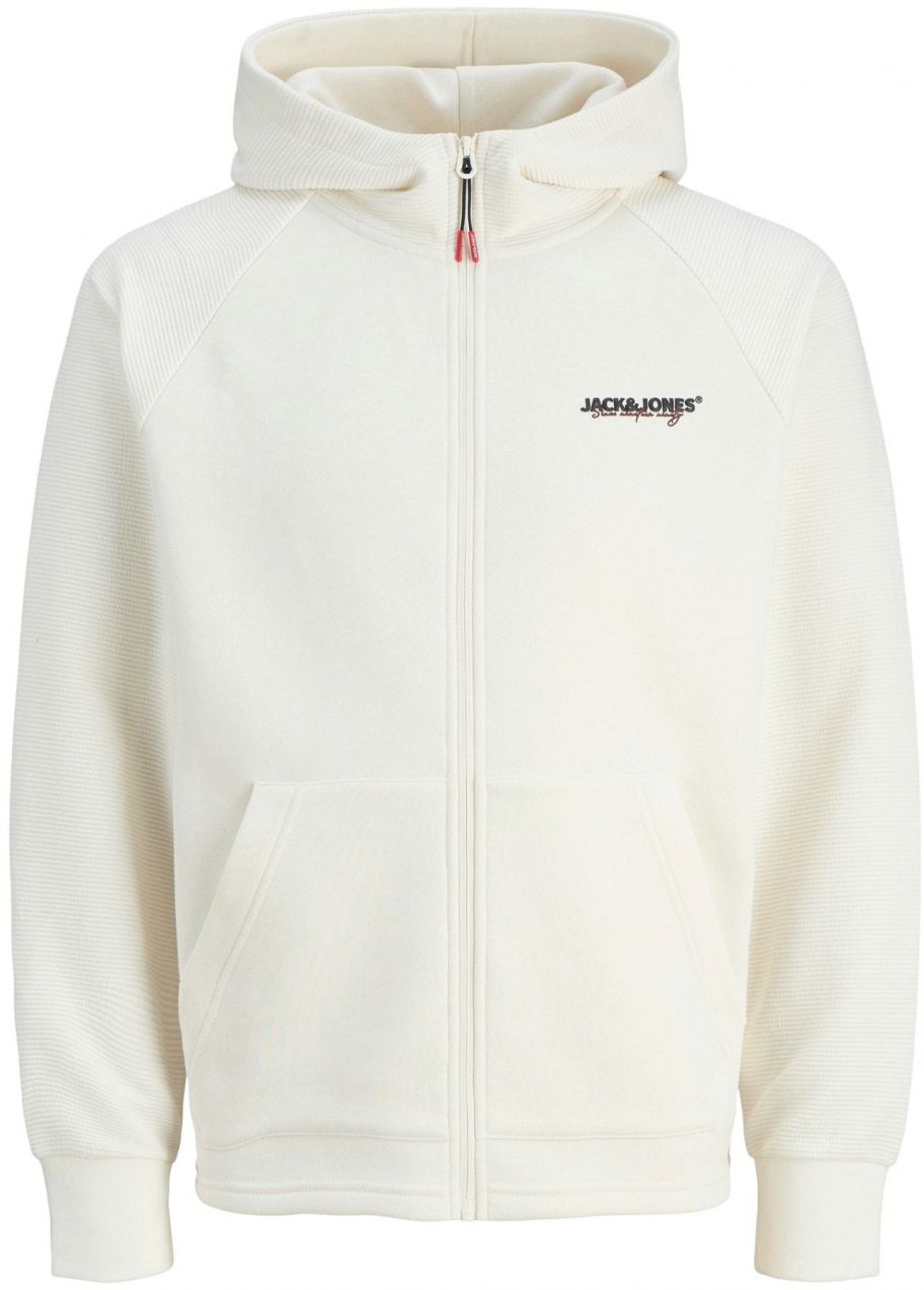JACK & JONES Tepláková bunda 'JJTHATCHER'  biela ako vlna