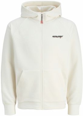 JACK & JONES Tepláková bunda 'JJTHATCHER'  biela ako vlna