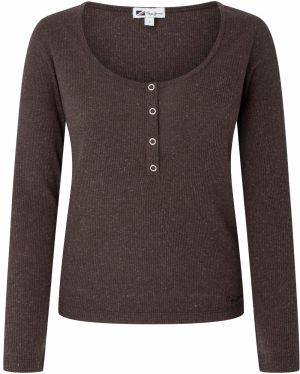 Pepe Jeans Tričko 'COLBY'  čokoládová