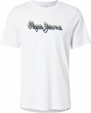 Pepe Jeans Tričko  zelená / čierna / biela