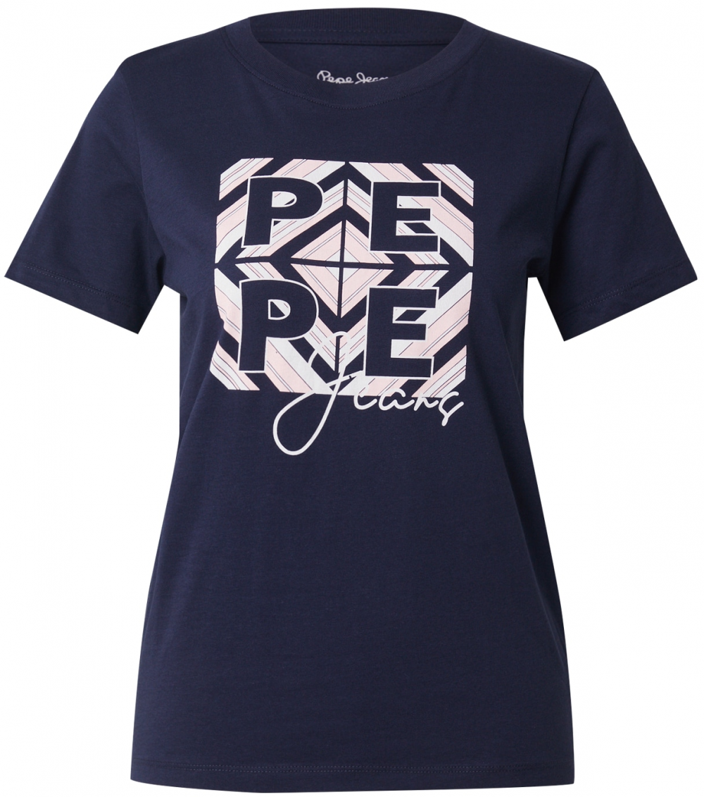Pepe Jeans Tričko 'BITE'  námornícka modrá / pastelovo ružová / biela