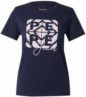 Pepe Jeans Tričko 'BITE'  námornícka modrá / pastelovo ružová / biela