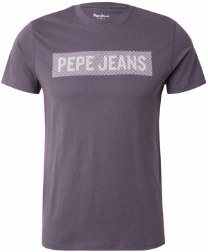 Pepe Jeans Tričko 'AURELIO'  hnedá / šedobiela