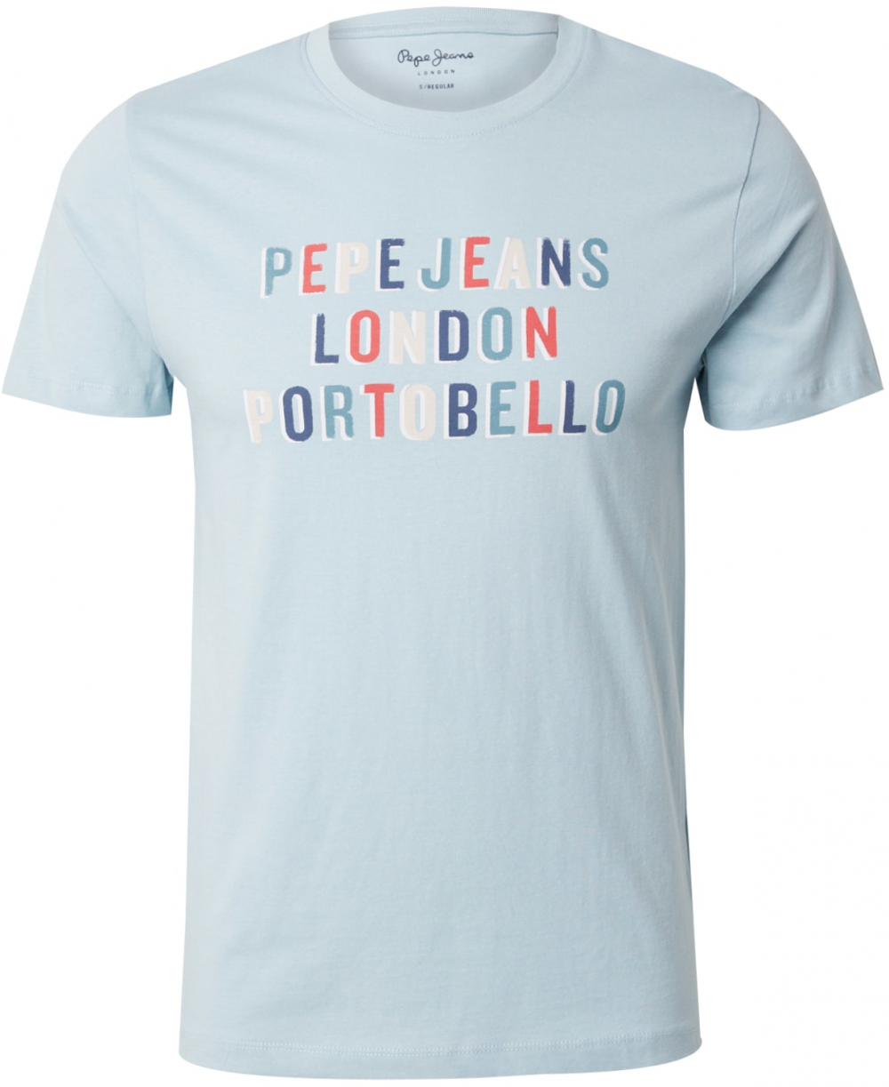 Pepe Jeans Tričko 'ELSON'  námornícka modrá / svetlomodrá / oranžová