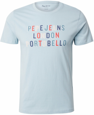 Pepe Jeans Tričko 'ELSON'  námornícka modrá / svetlomodrá / oranžová