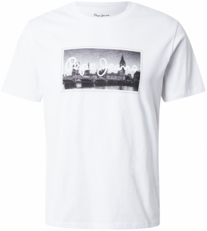 Pepe Jeans Tričko 'EMMETT'  sivá / čierna / biela