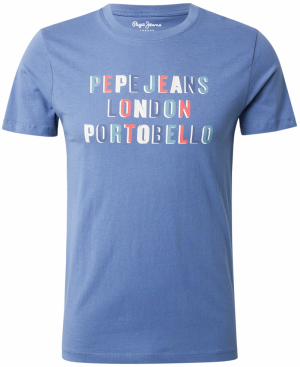 Pepe Jeans Tričko 'ELSON'  modrá denim / tmavomodrá / svetlosivá / červená