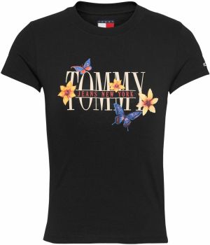 Tommy Jeans Tričko  béžová / modrá / červená / čierna