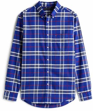 TOMMY HILFIGER Košeľa  modrá / krvavo červená / biela