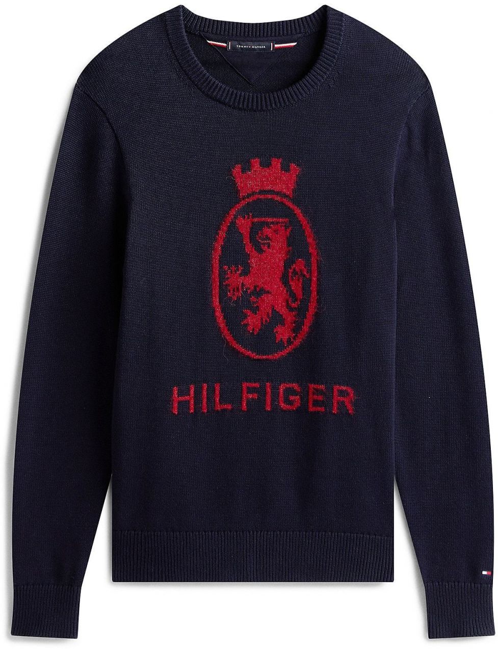 TOMMY HILFIGER Sveter  námornícka modrá / tmavočervená