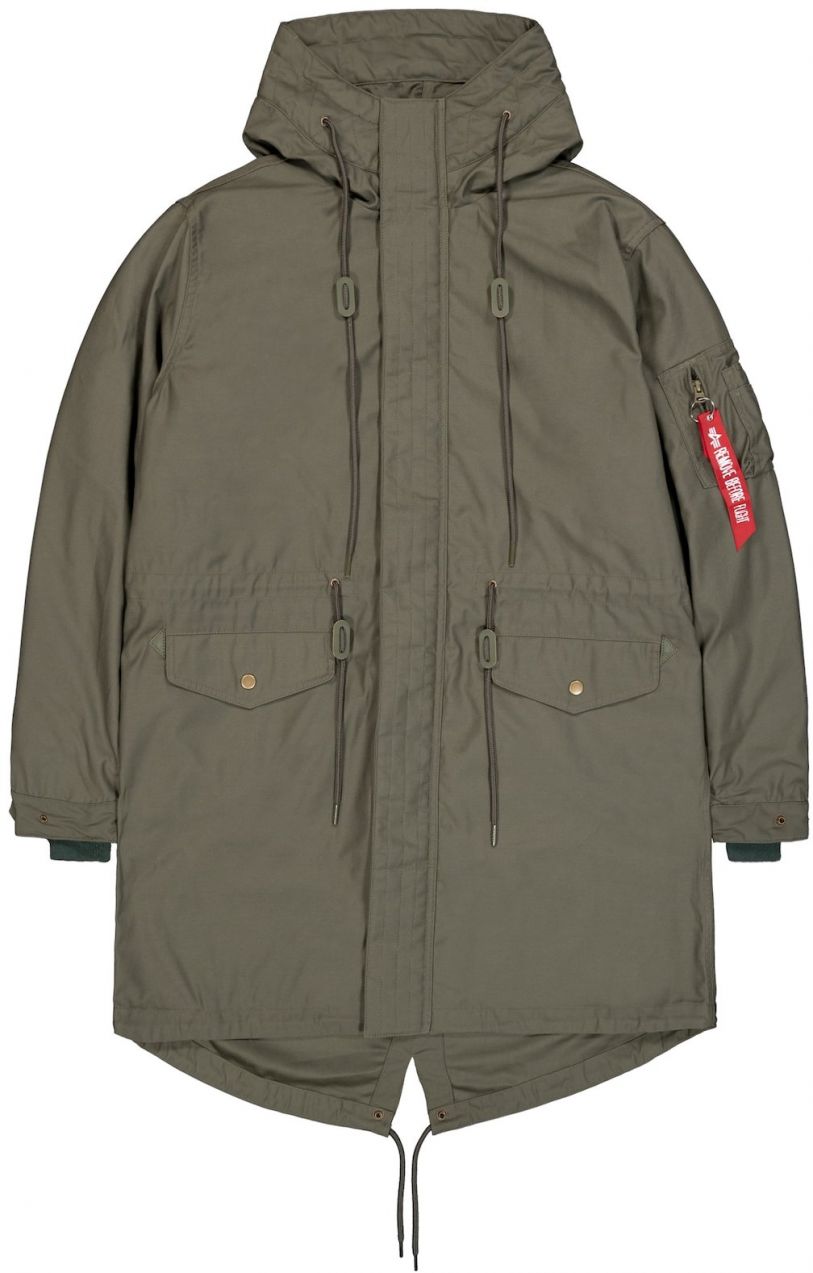 ALPHA INDUSTRIES Prechodná bunda  kaki / červená / biela