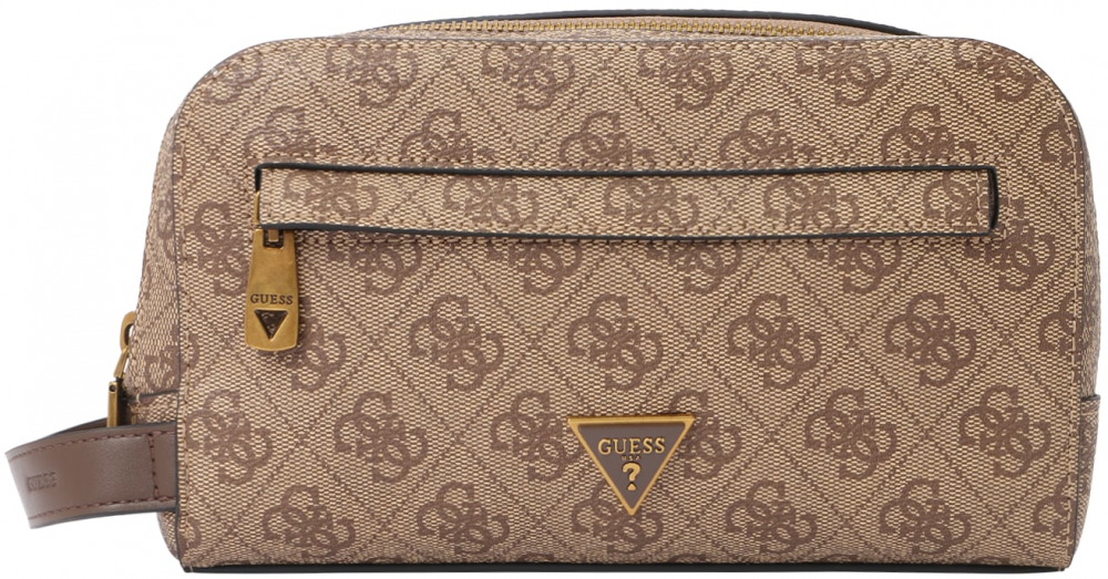 GUESS Toaletná taška 'MILANO SMALL NECESSAIRE'  béžová / tmavobéžová