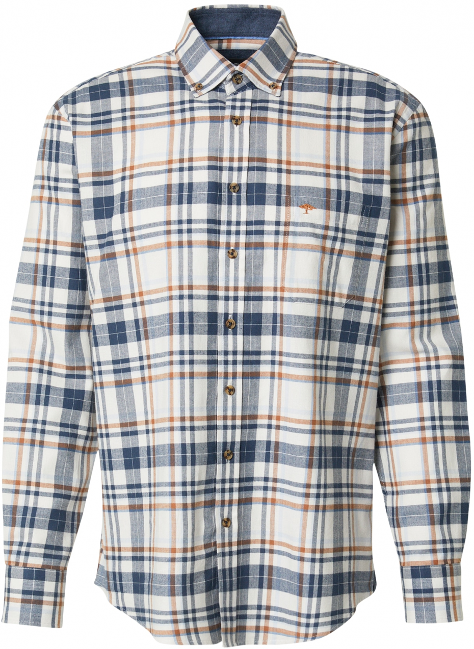 FYNCH-HATTON Košeľa  svetlomodrá / tmavomodrá / koňaková / biela ako vlna