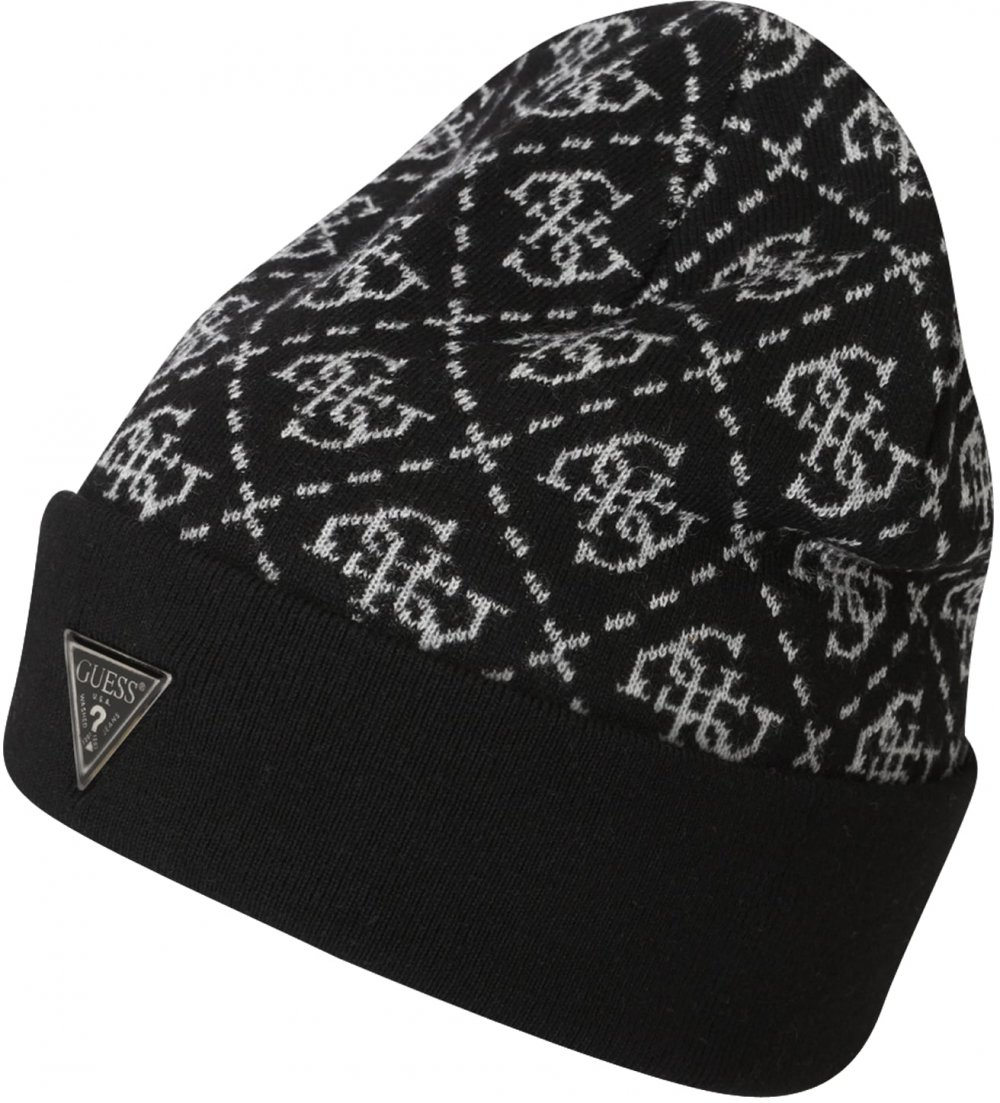 GUESS Čiapky '4G BEANIE'  svetlosivá / čierna