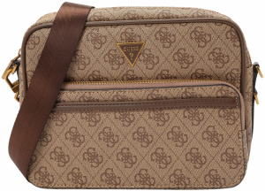 GUESS Taška cez rameno 'MILANO CROSSBODY DOUBLE ZIP'  béžová / hnedá