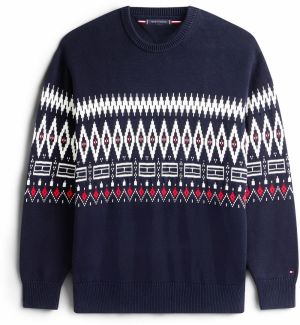 Tommy Hilfiger Big & Tall Sveter  tmavomodrá / červená / biela