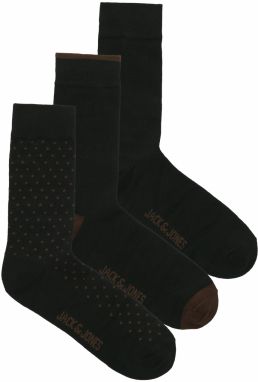 JACK & JONES Ponožky  hnedá / čierna