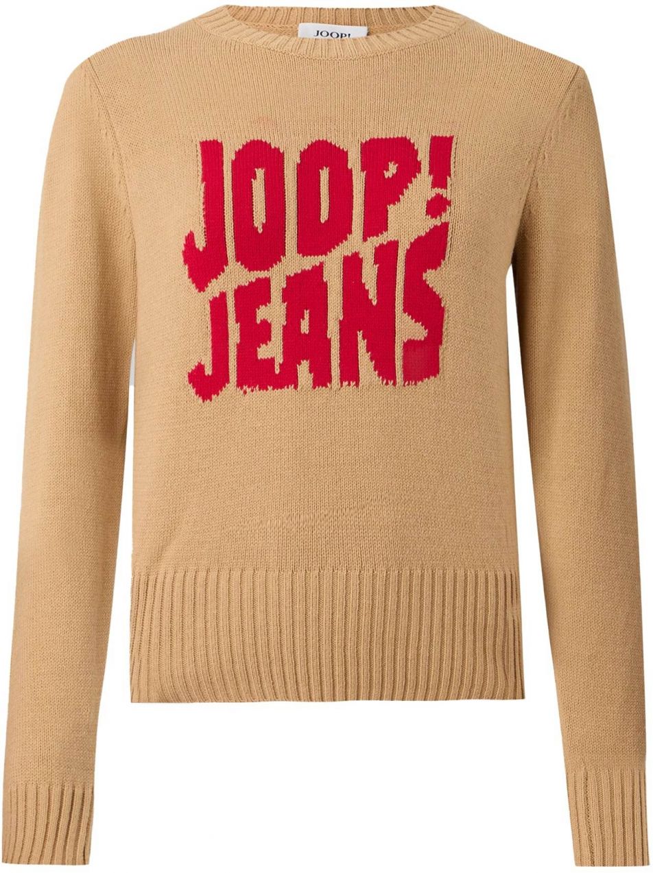 JOOP! Jeans Sveter 'Kali'  farba ťavej srsti / krvavo červená