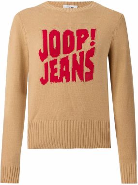 JOOP! Jeans Sveter 'Kali'  farba ťavej srsti / krvavo červená