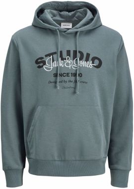 JACK & JONES Mikina 'JJYUKI'  modrosivá / čierna / biela