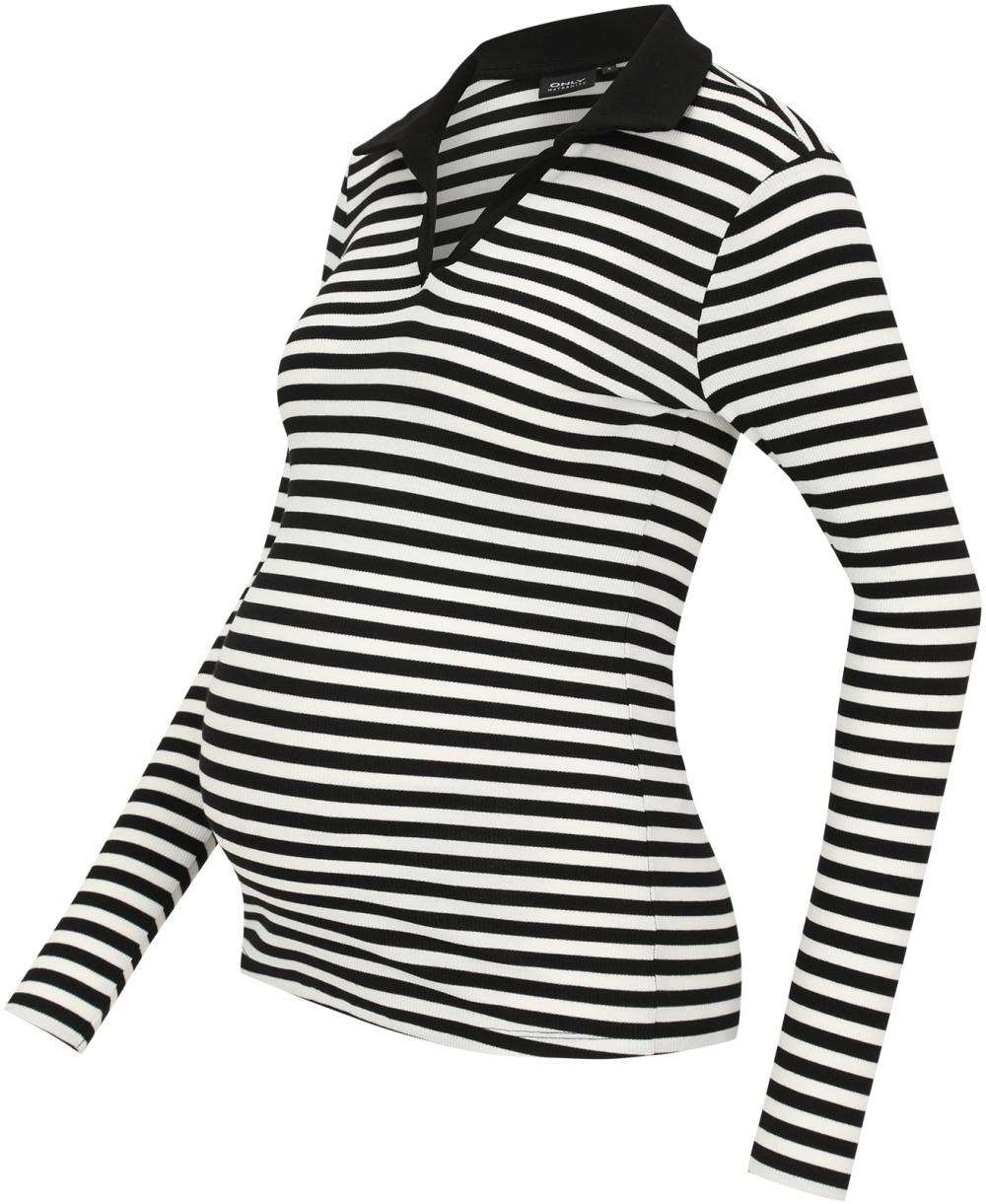 Only Maternity Tričko 'OLMPilla'  čierna / biela