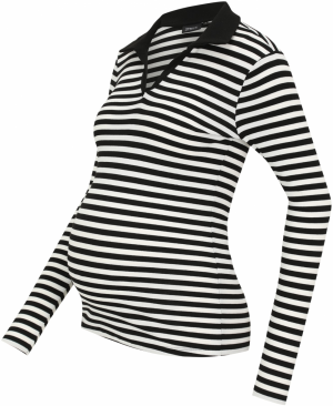 Only Maternity Tričko 'OLMPilla'  čierna / biela