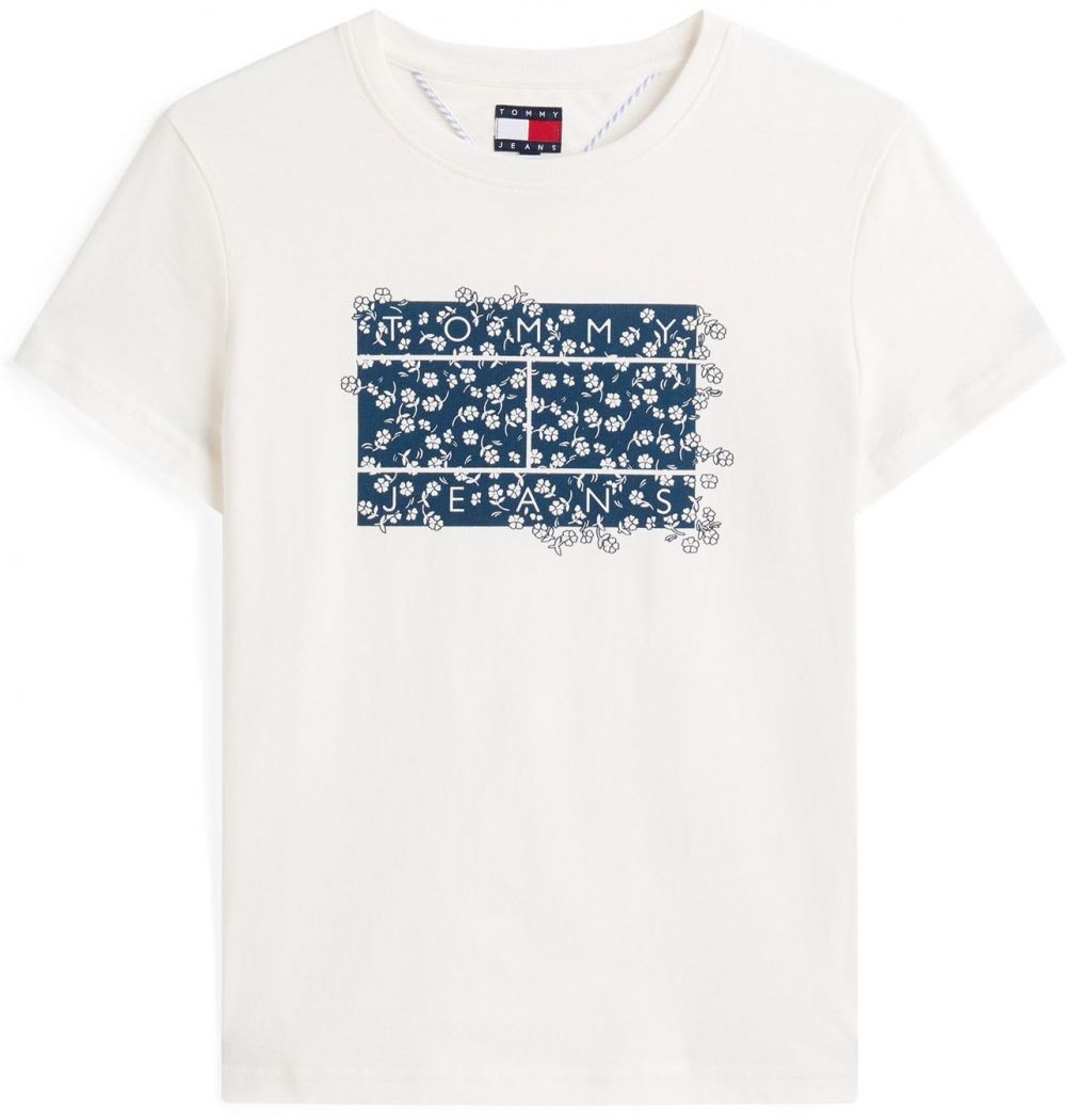 Tommy Jeans Tričko  tmavomodrá / biela