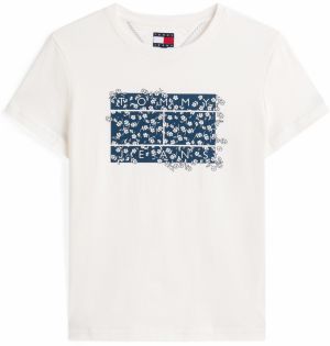 Tommy Jeans Tričko  tmavomodrá / biela