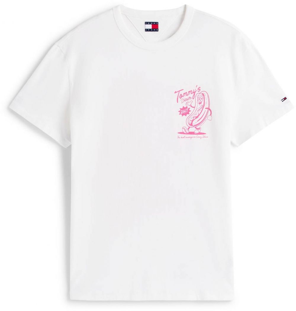 Tommy Jeans Tričko 'NOVELTY FAIR'  svetlobéžová / svetloružová
