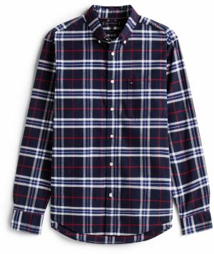 TOMMY HILFIGER Košeľa  modrá / námornícka modrá / grenadínová / biela