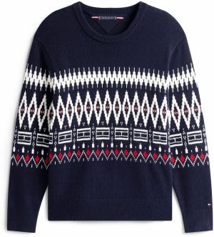 TOMMY HILFIGER Sveter  námornícka modrá / červená / biela