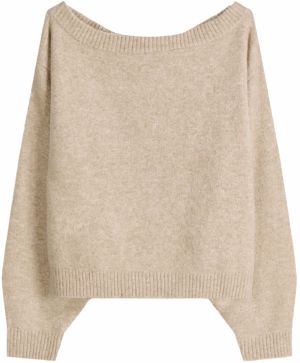 Bershka Sveter  béžová melírovaná