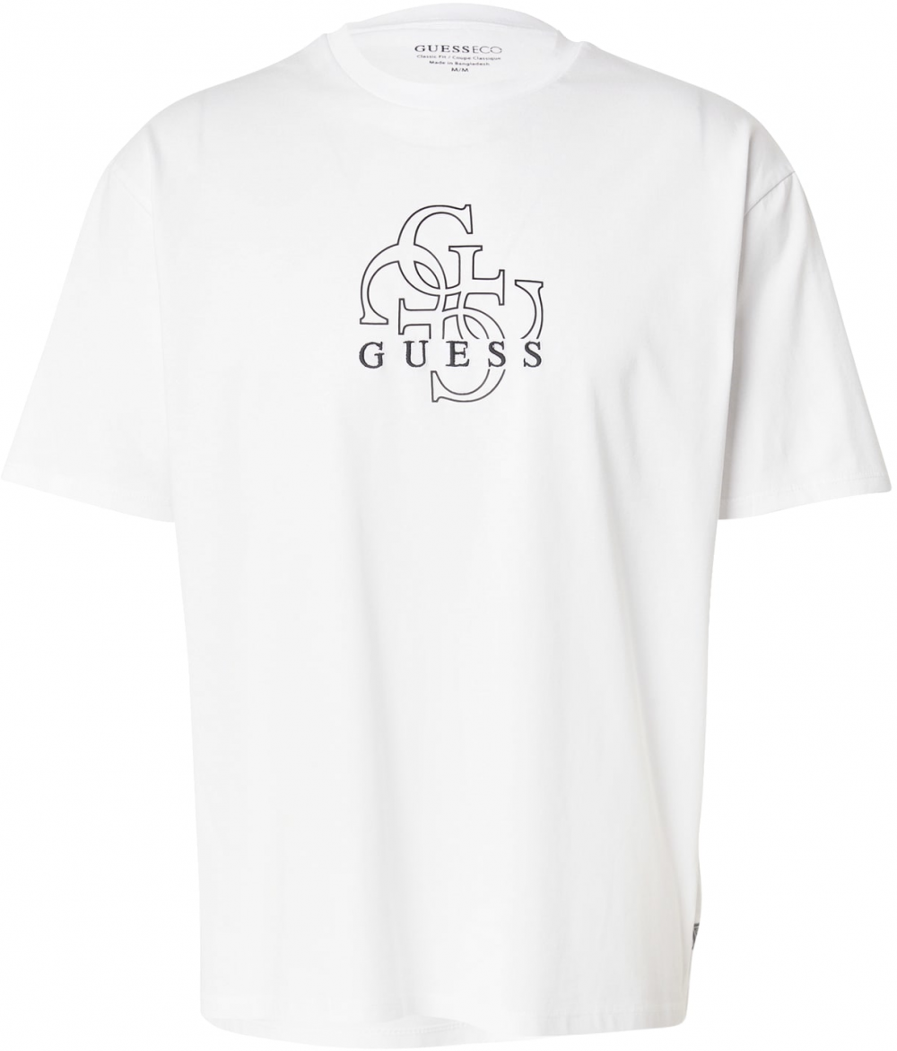 GUESS Tričko  čierna / biela