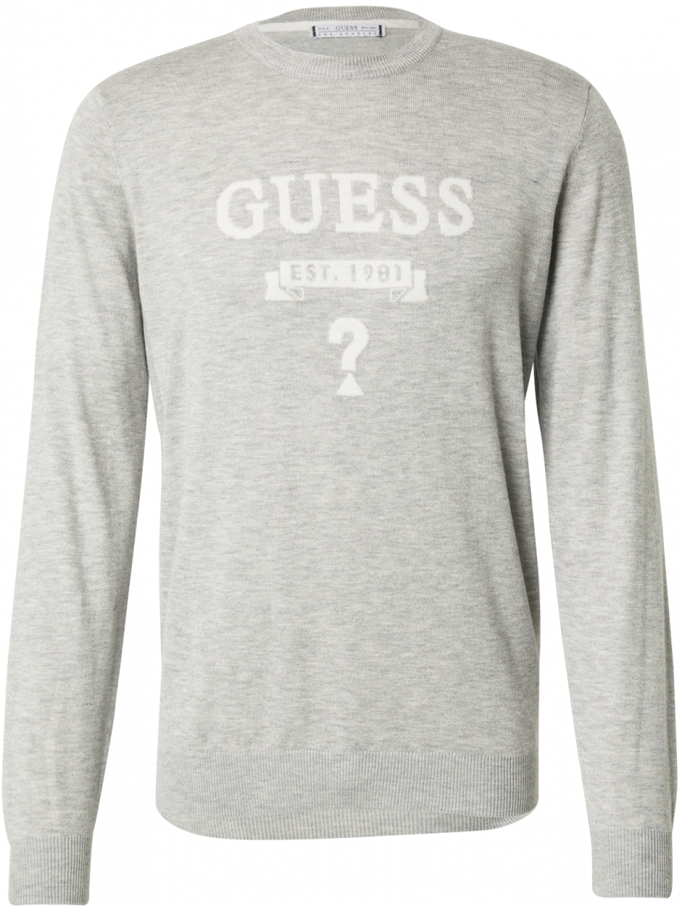 GUESS Sveter 'HAMMOND'  svetlosivá / biela